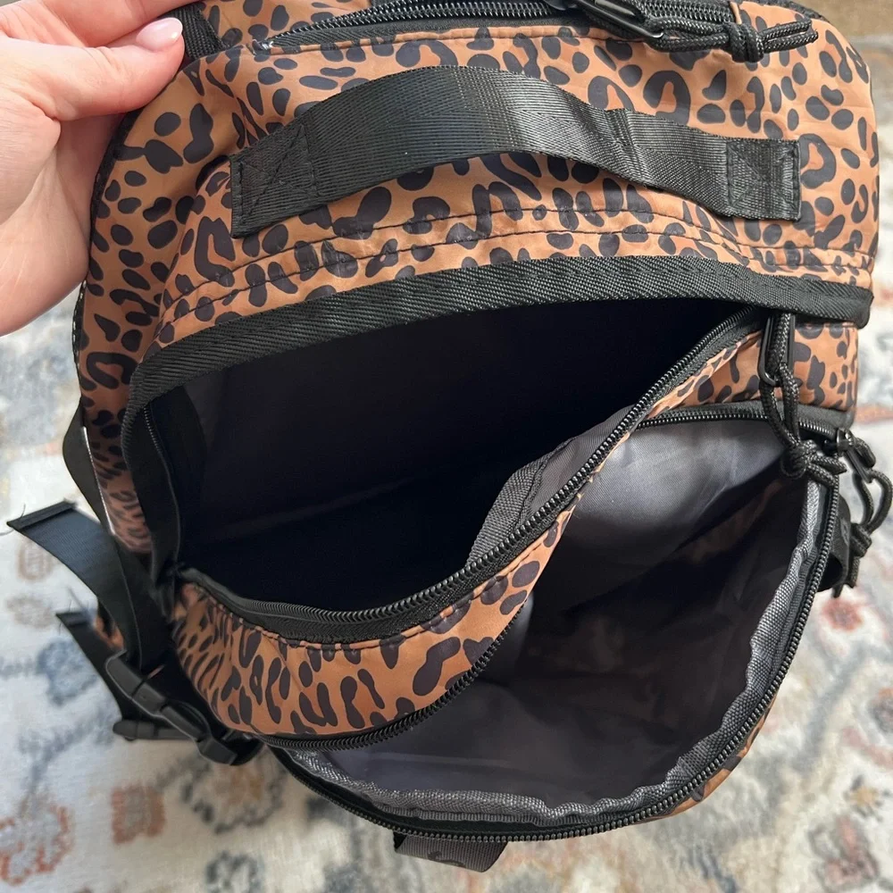 Supreme Leopard-Print Backpack in Tan and Black